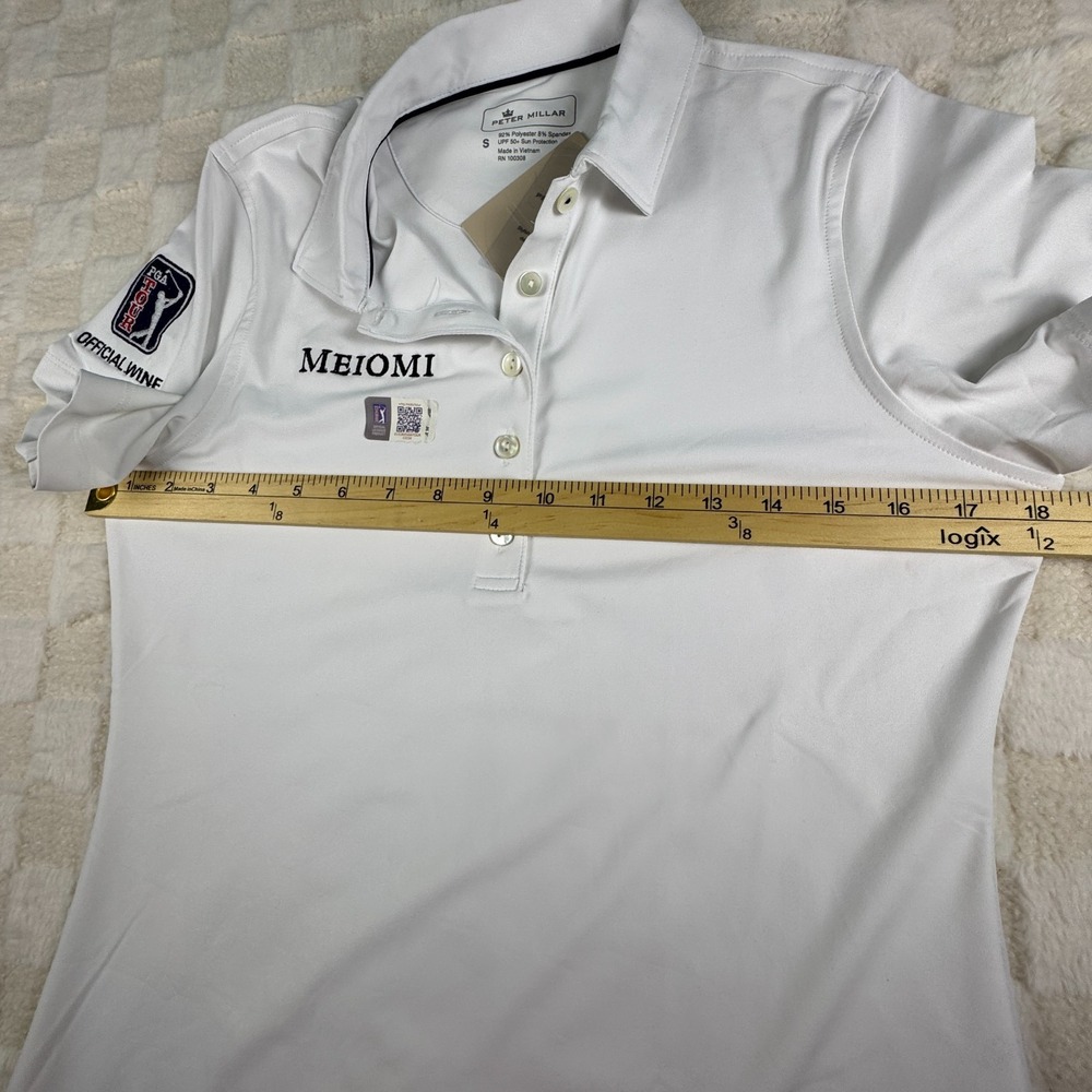 Peter Millar Women's PGA Tour Polo Size S White Meiomi Wine Official NWT - Picture 7 of 12